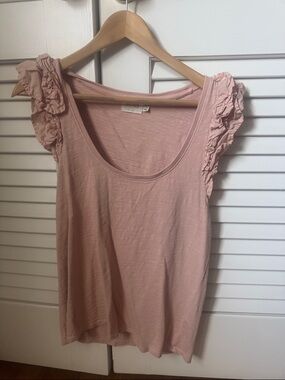 Nation LTD Women's Ruffle Sleeve Scoop Neck Top - Blush Pink
